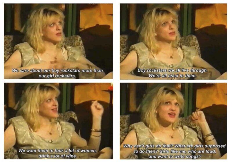 Entrevista de Courtney Love sobre mulheres no rock.