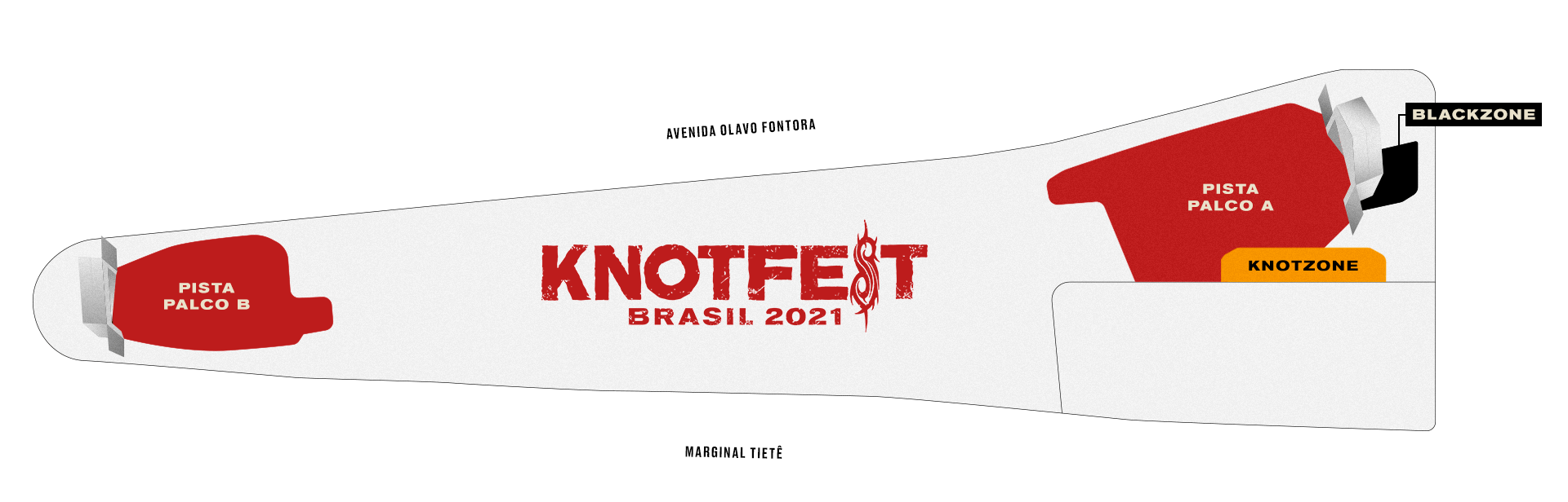 Mapa do Knotfest Brasil 2021