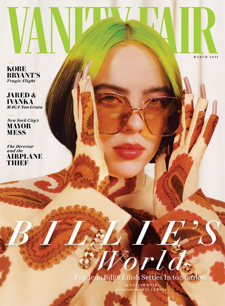 Billie Eilish na capa da edição de março da Vanity Fair