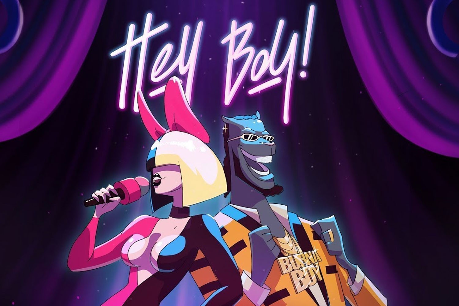 Sia e Burna Boy no clipe de "Hey Boy"