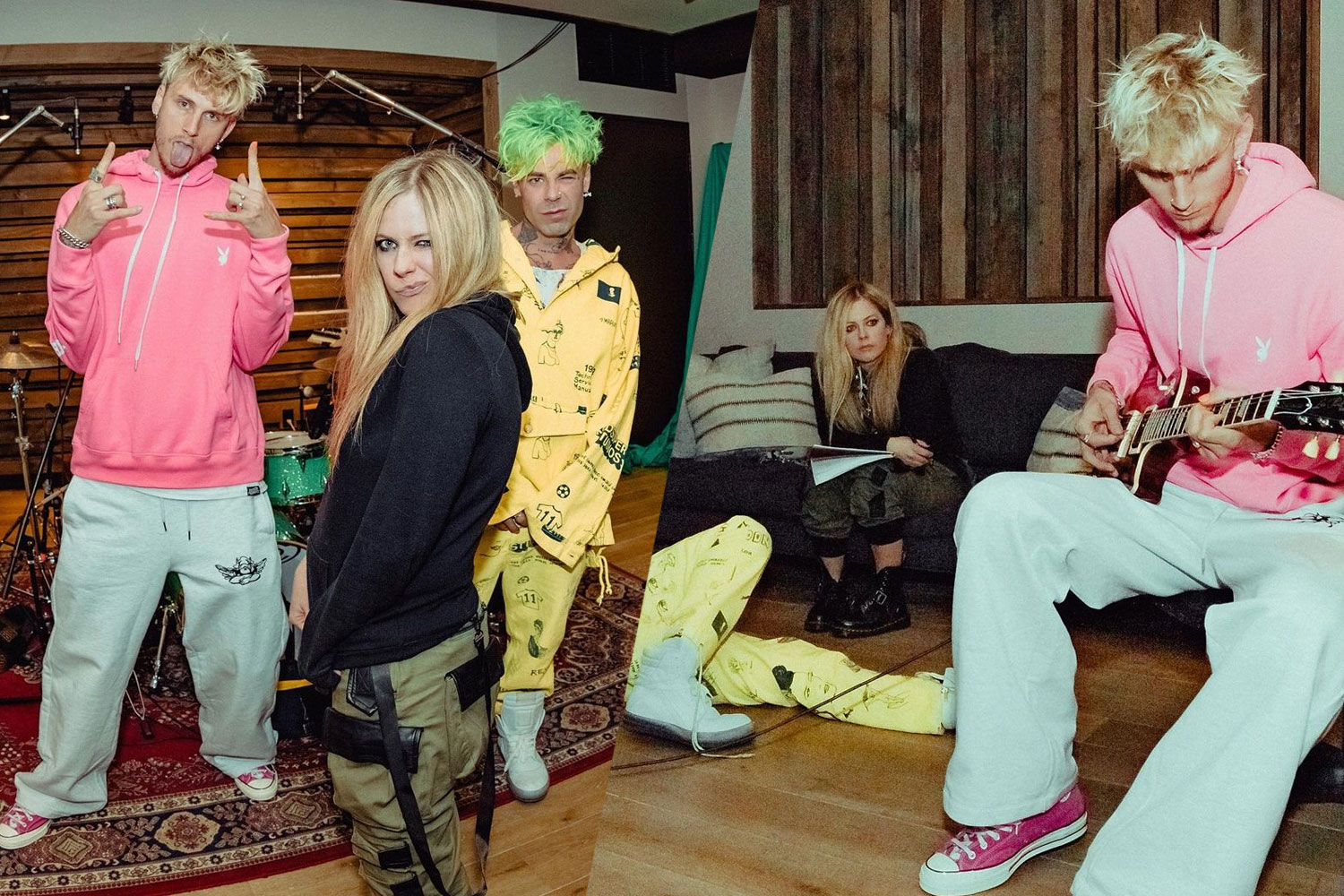 Avril Lavigne, Machine Gun Kelly e Mod Sun em estúdio