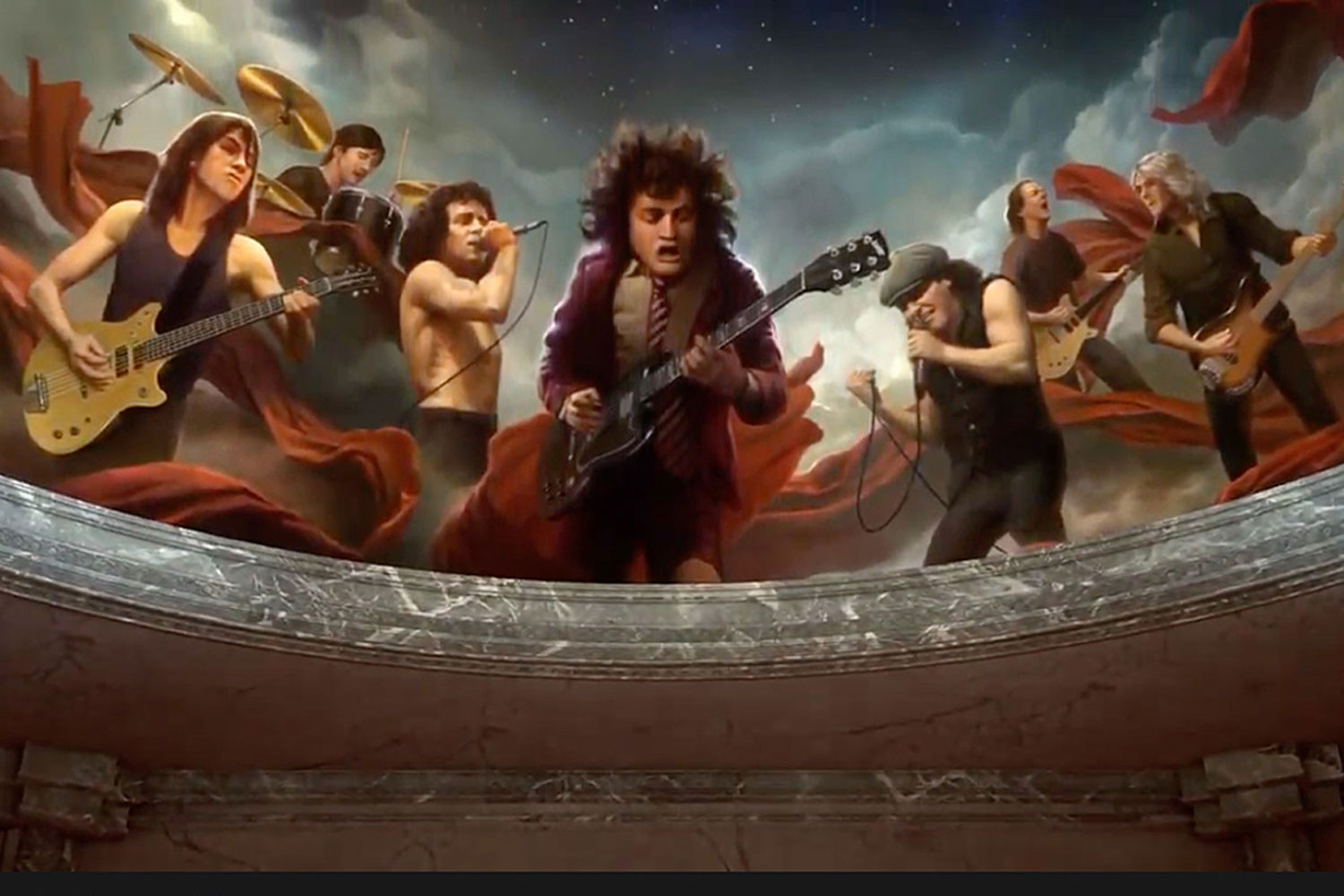 AC/DC no clipe de "Through The Mists Of Time"