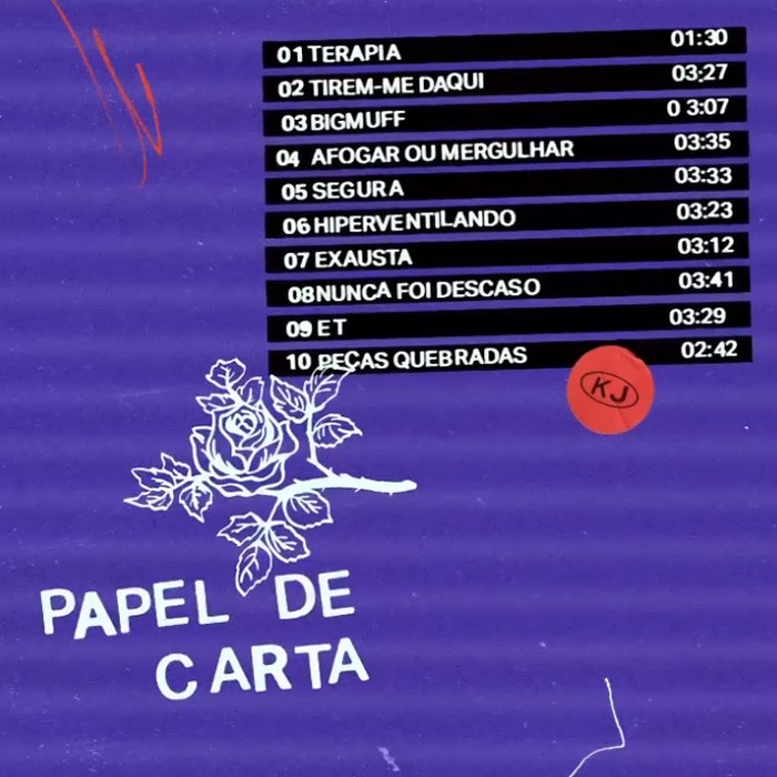 Lista de faixas de Papel de Carta, álbum de Karen Jonz.