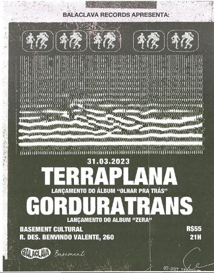 cartaz do show da banda terraplana e da banda gorduratrans
