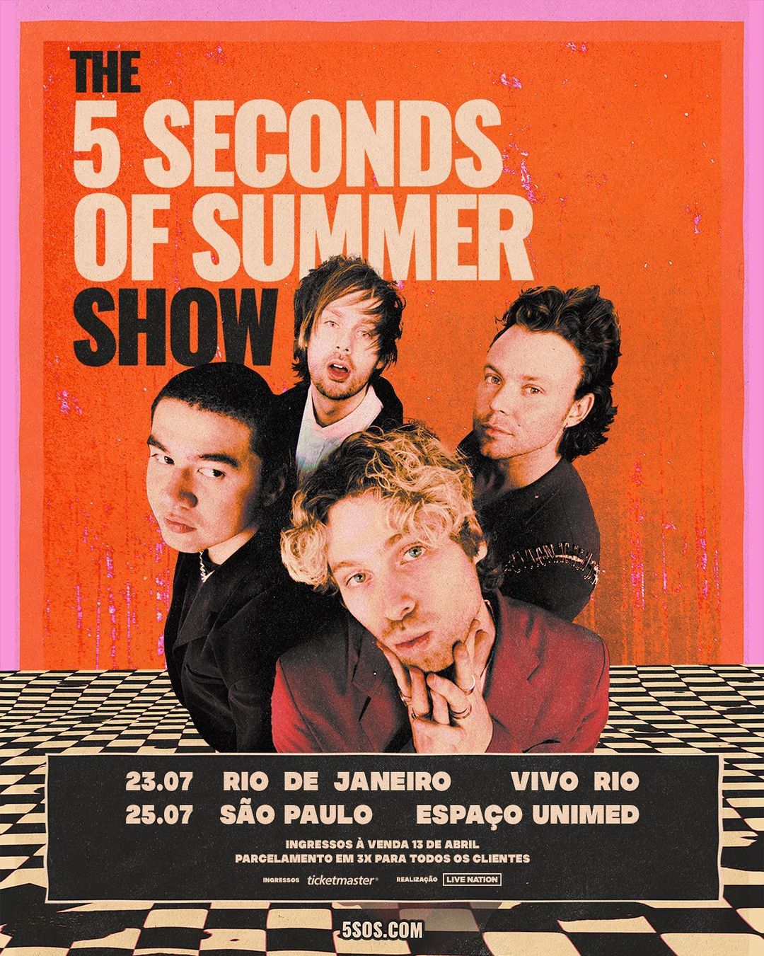5 Seconds Of Summer realizará dois shows no Brasil em julho.