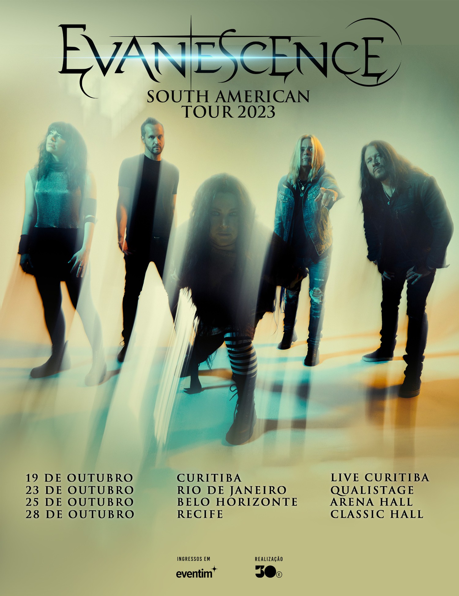 Evanescence vem ao Brasil em outubro de 2023.