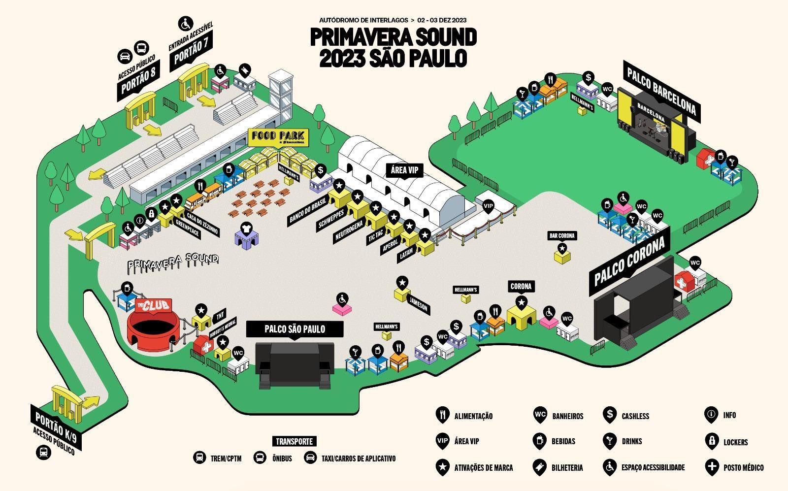 Mapa do Primavera Sound 2023