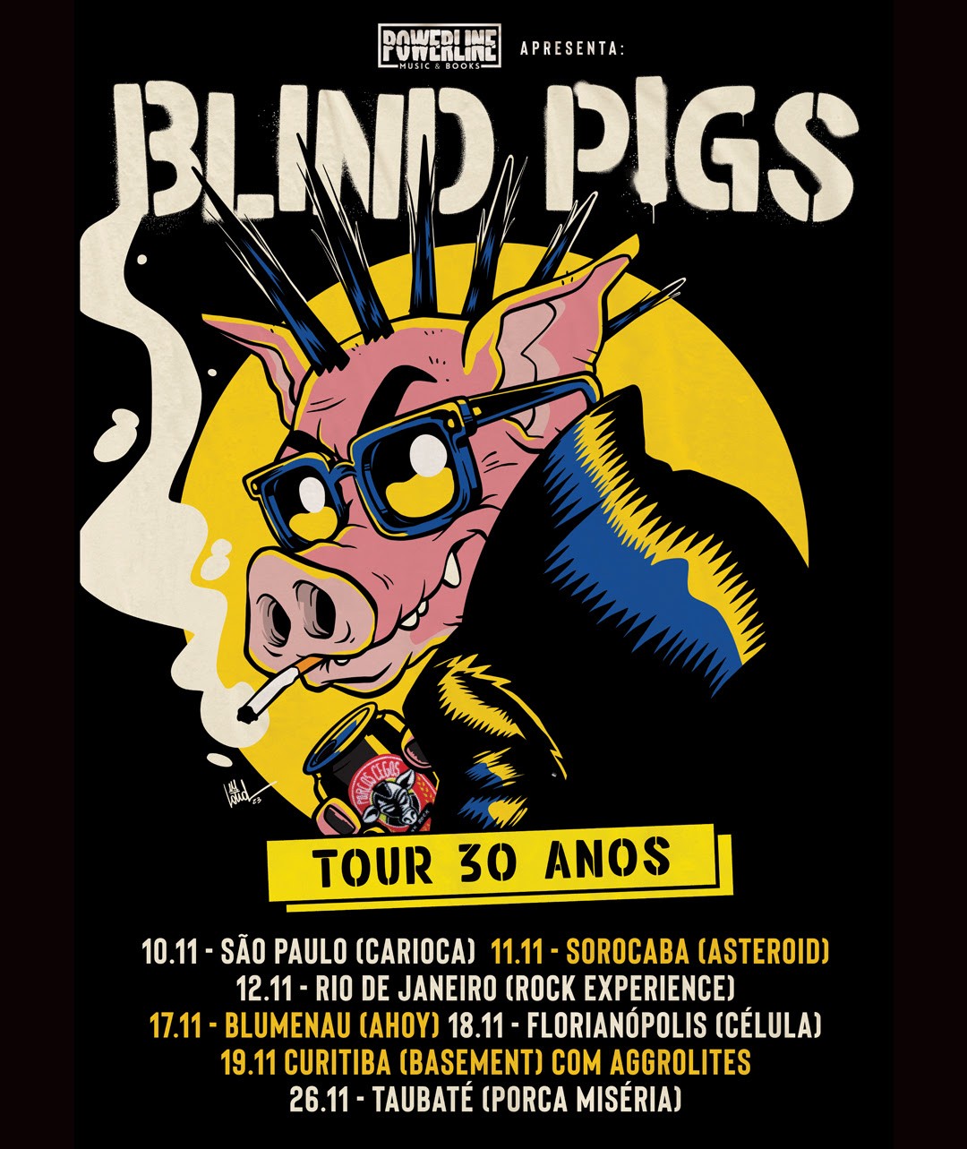 cartaz da turnê de 30 anos do Blind Pigs